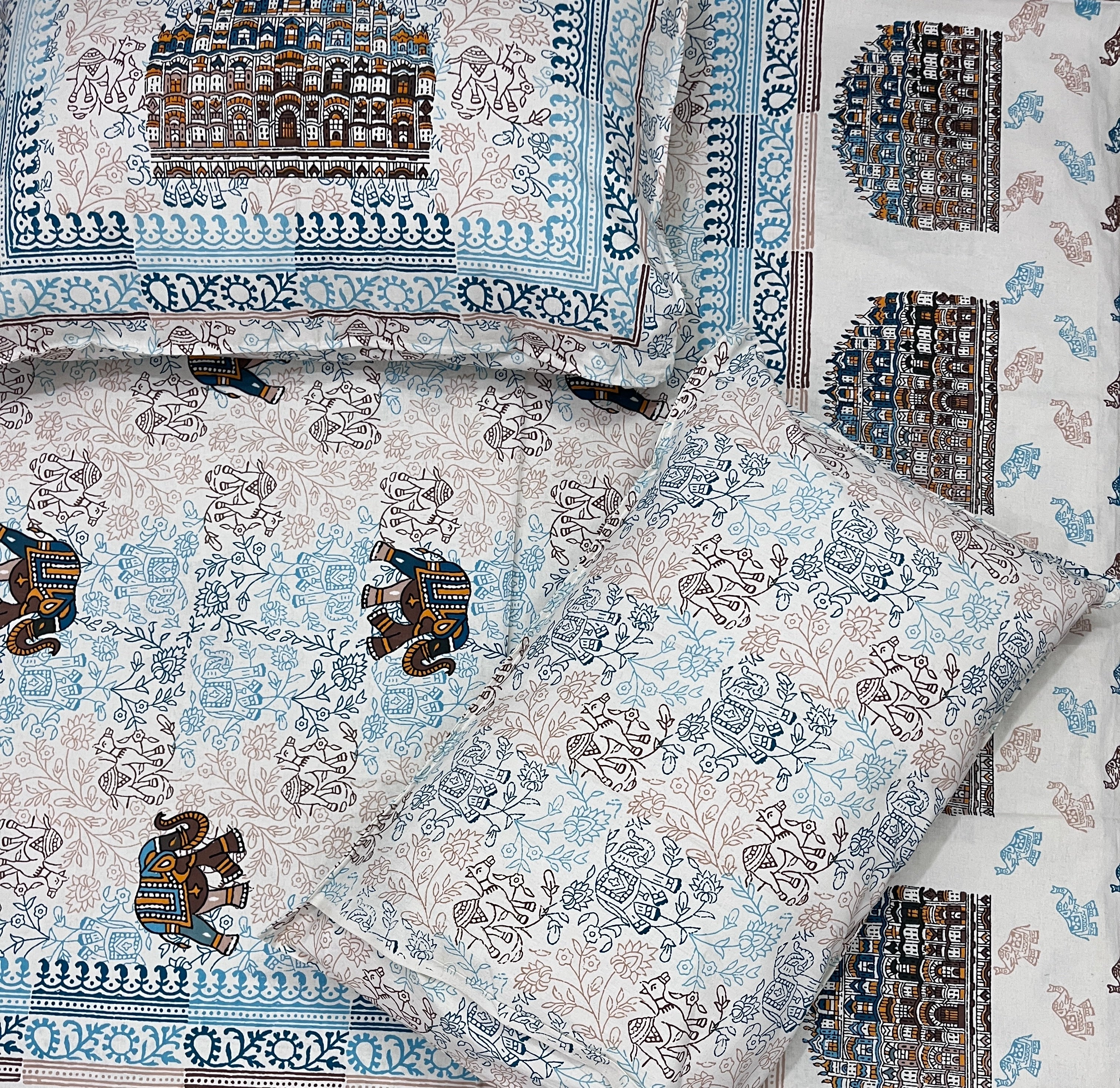 Handblock Bedsheet - Hawa Mahal