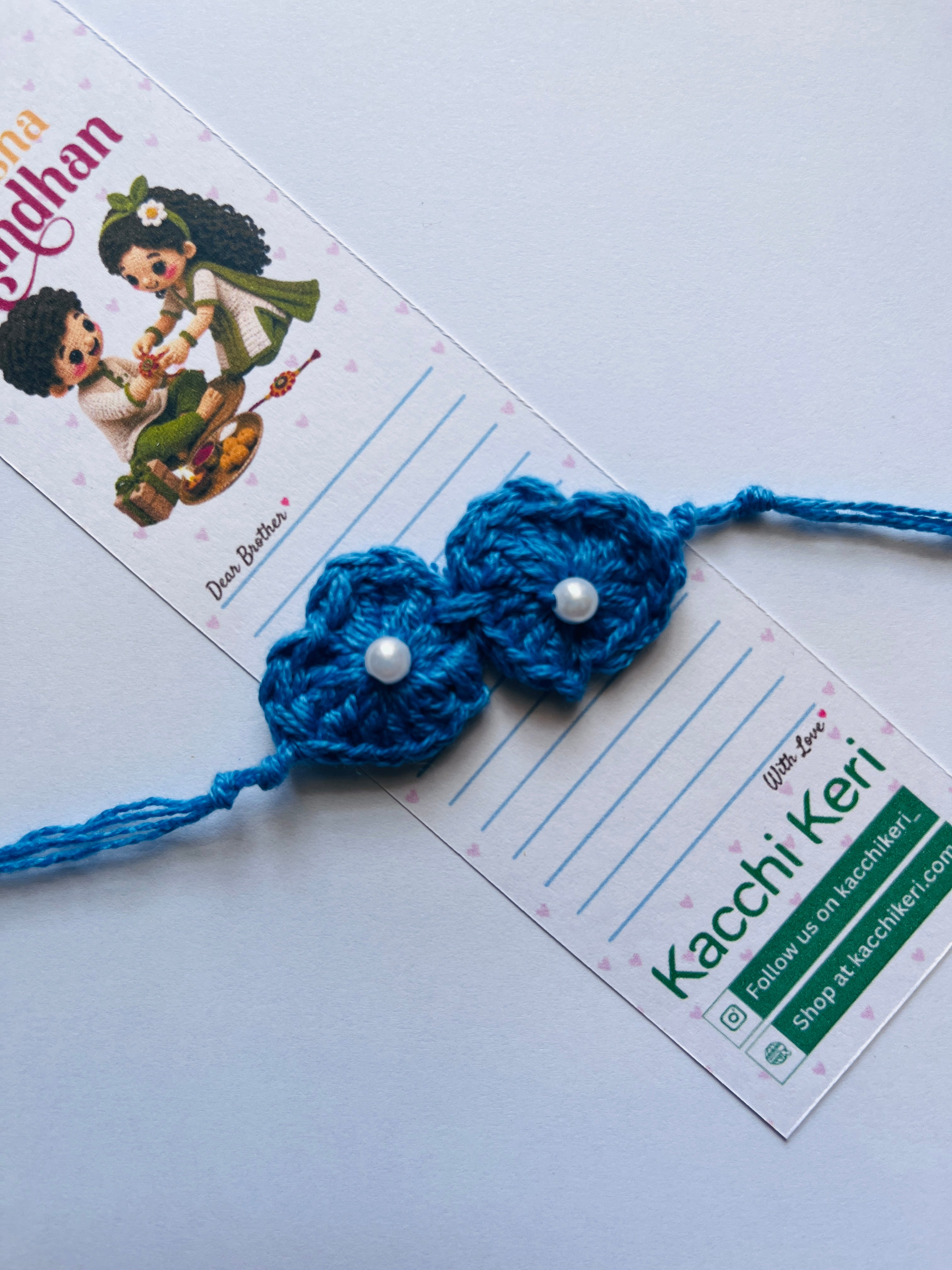 Crochet Heart Rakhi