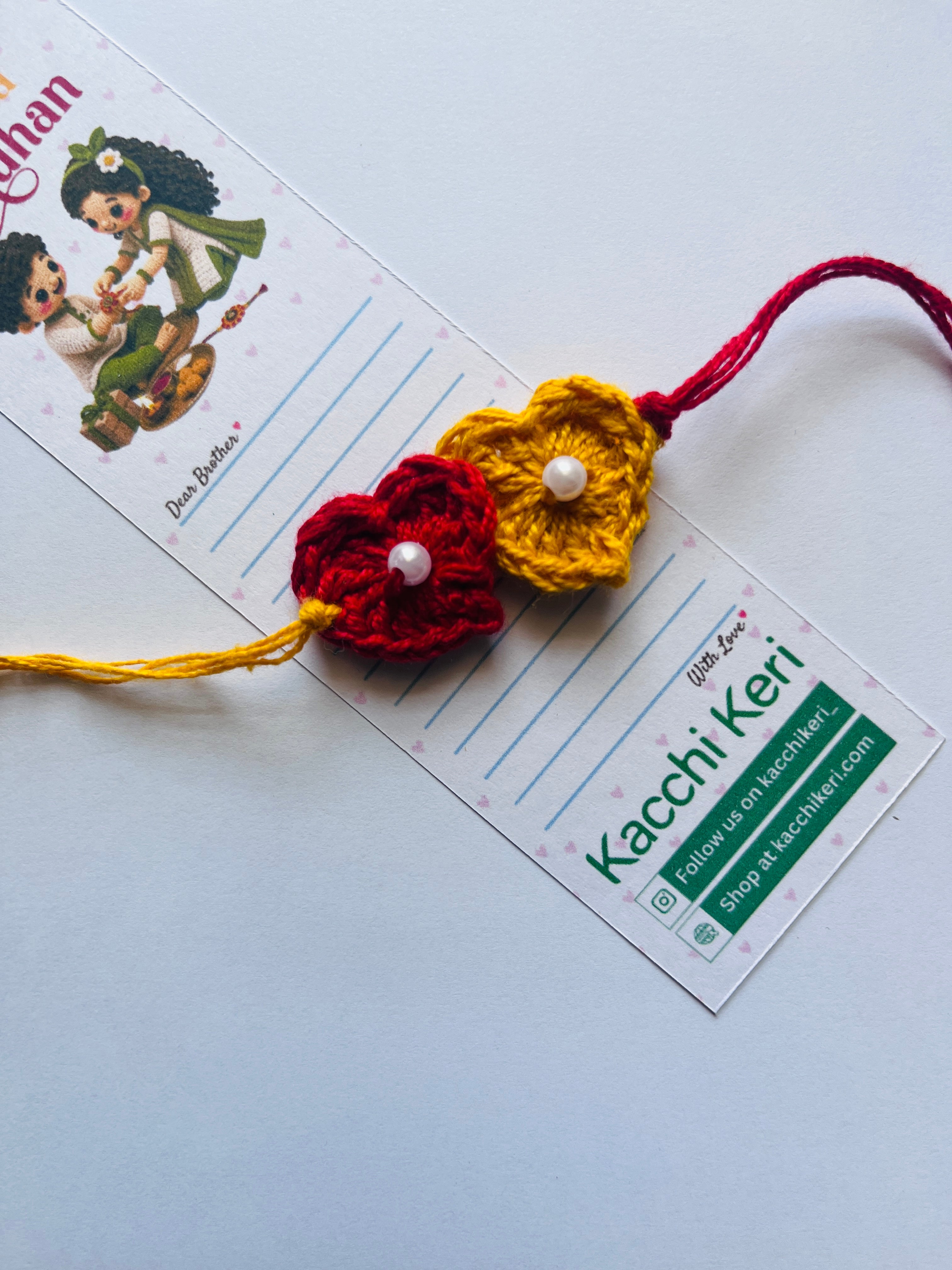 Crochet Heart Rakhi