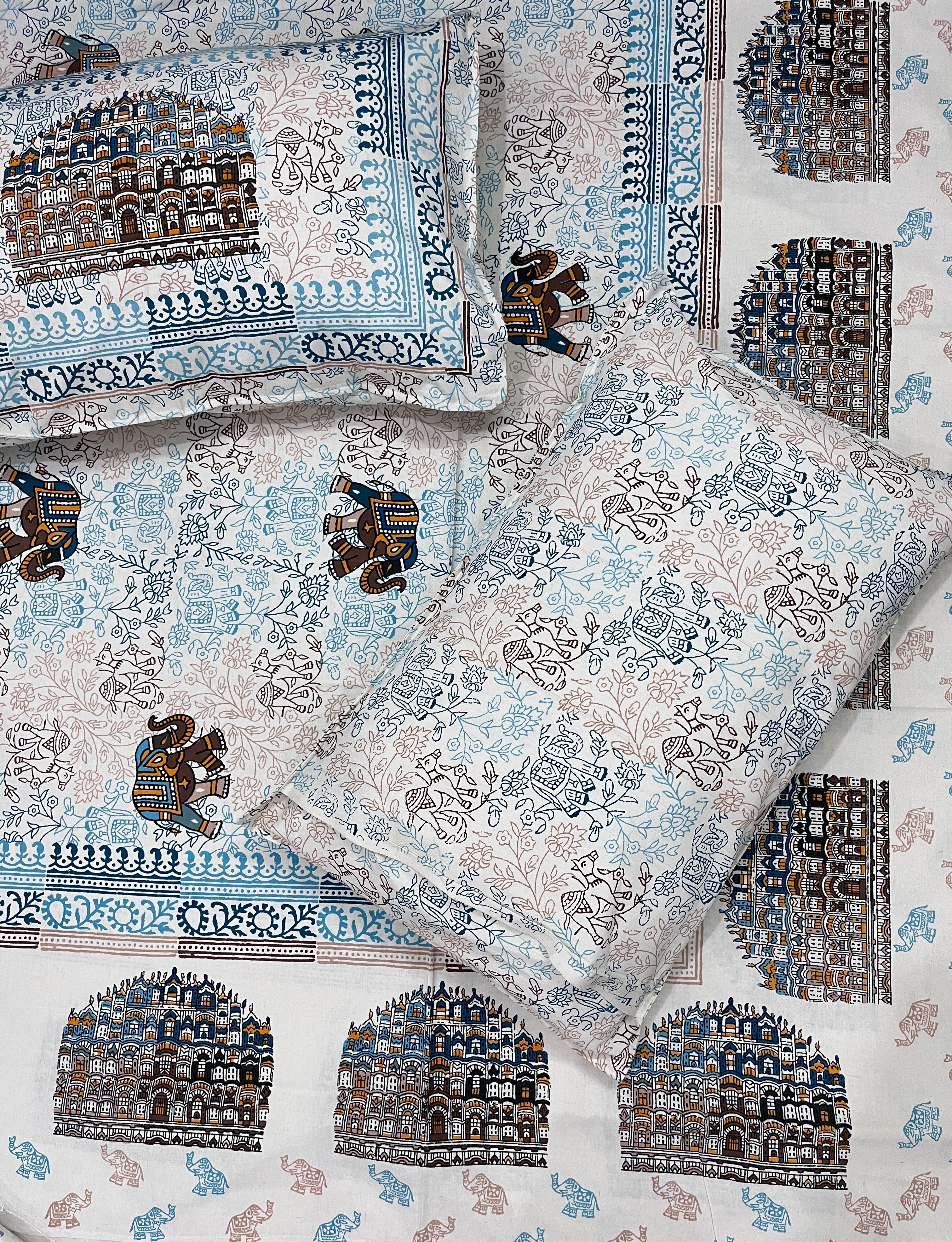 Handblock Bedsheet - Hawa Mahal